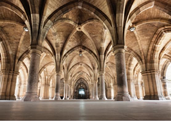 columns in historic building in glasgow