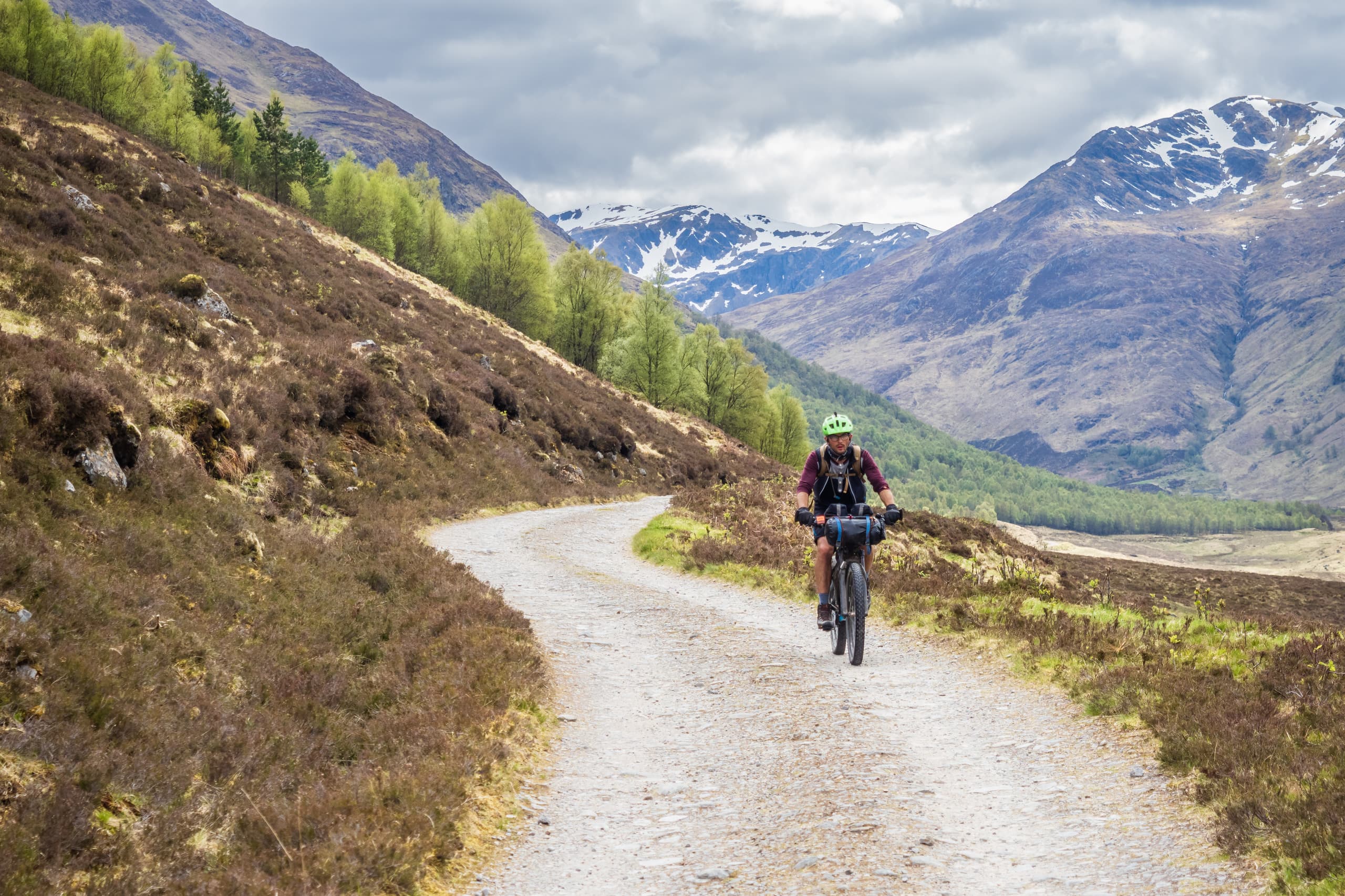 Mountain biker on the Glen Affric circuit