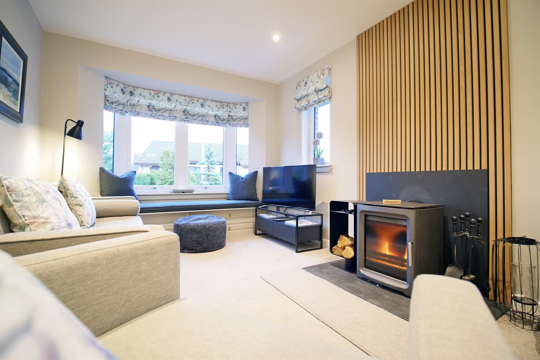 Living room with fire