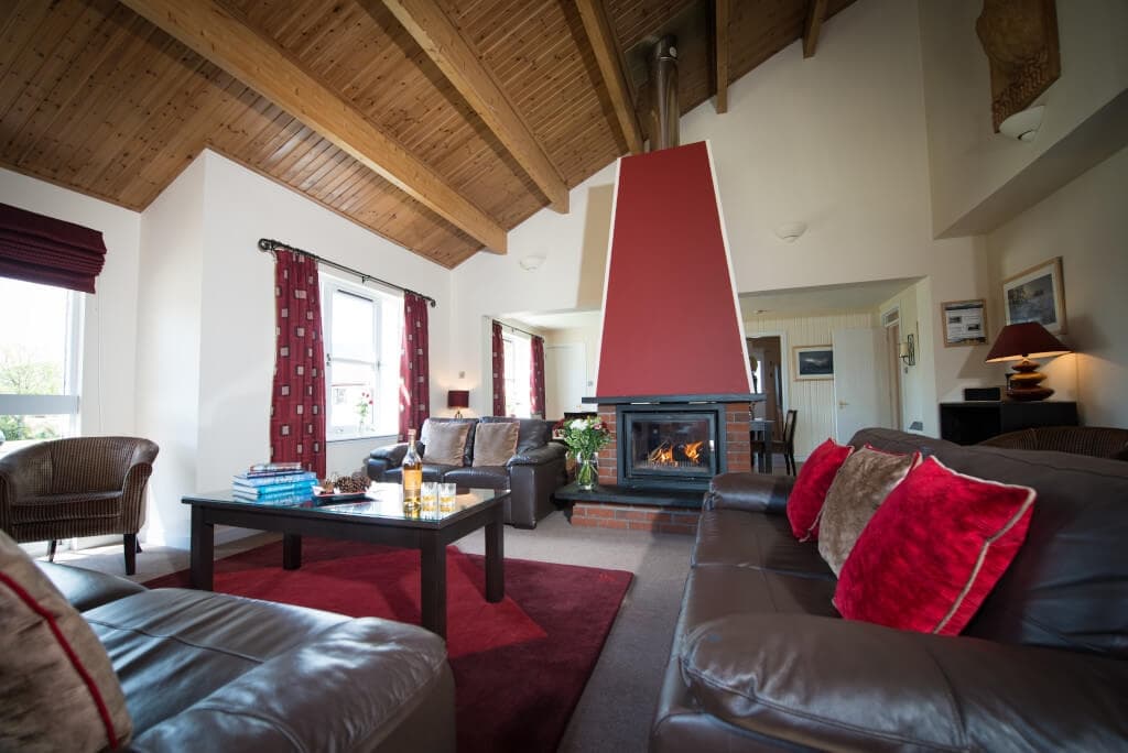 Living room with fire