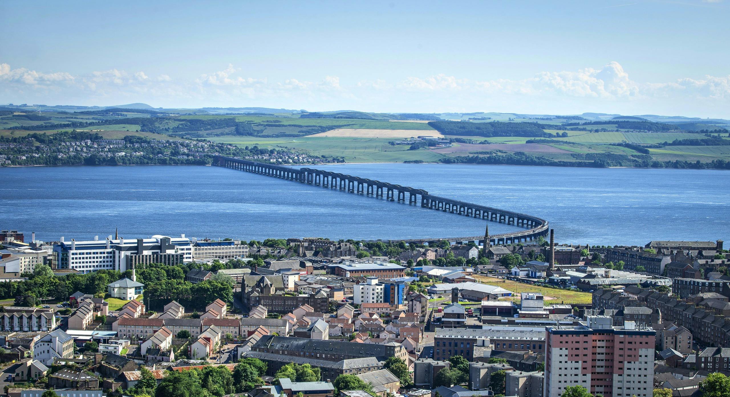 The Tay Rail Bridge seen from The Dundee Law