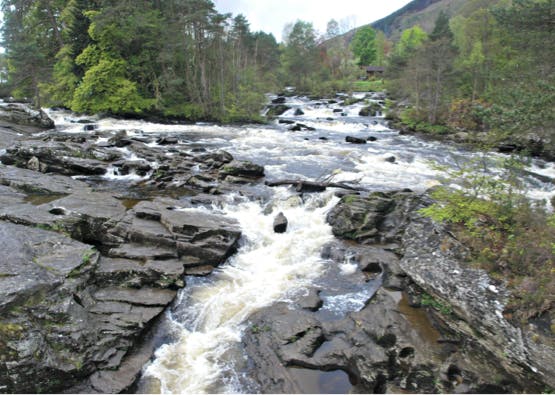 white water in river in stirlingshire